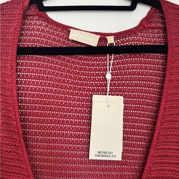 NWT! Monday Swimwear Montego Mini Dress Burgundy Treble Knit Size V - Picture 2 of 6